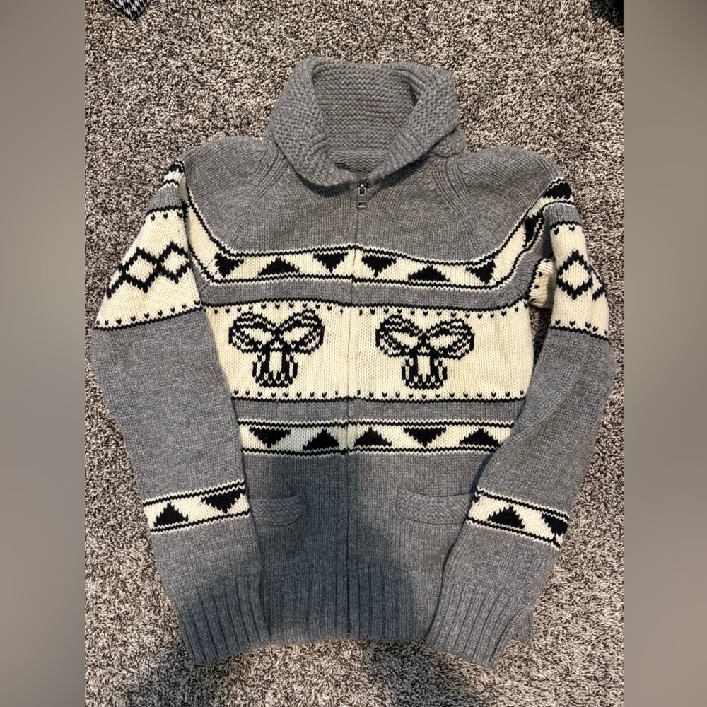 TNA wool zip up sweater